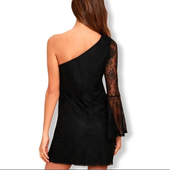 Lulus Come To Play Black One Shoulder Dress - Picture 2 of 7